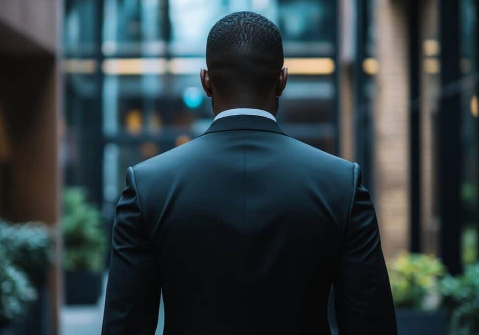 Experienced VIP security guard protecting business executives, Generative AI