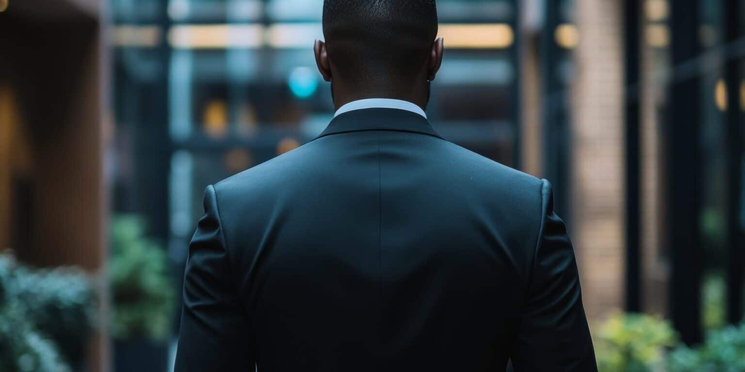 Experienced VIP security guard protecting business executives, Generative AI